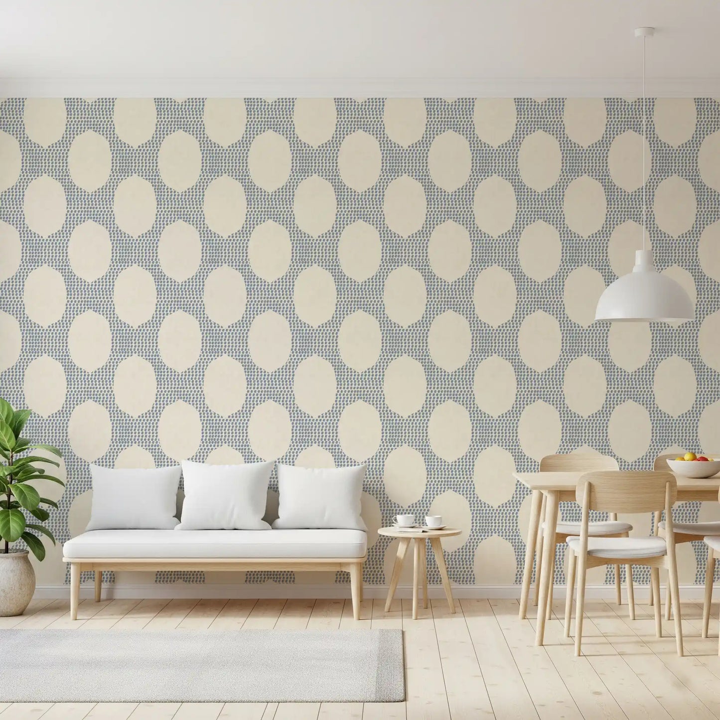 Strandiger Boho Schieferblauer Mosaik-Tapete