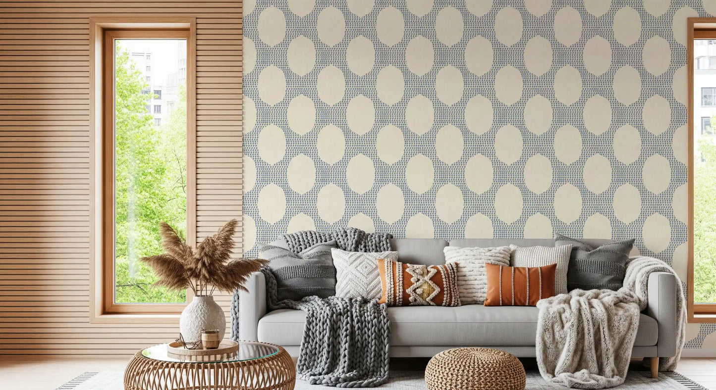 Strandiger Boho Schieferblauer Mosaik-Tapete