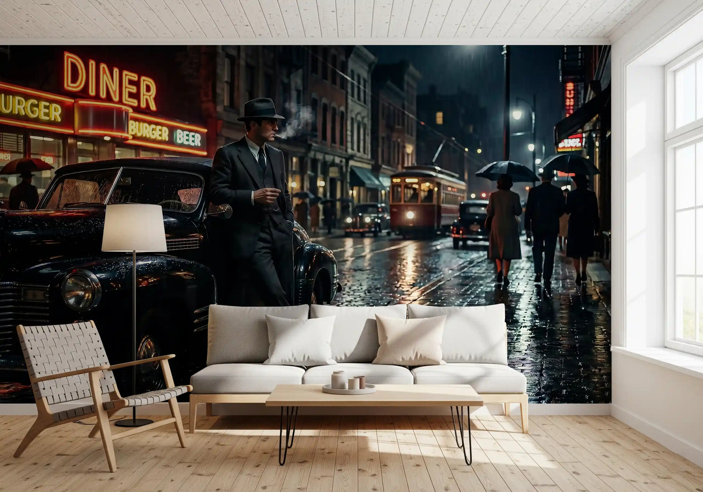 Rainy City Noir veggmaleri