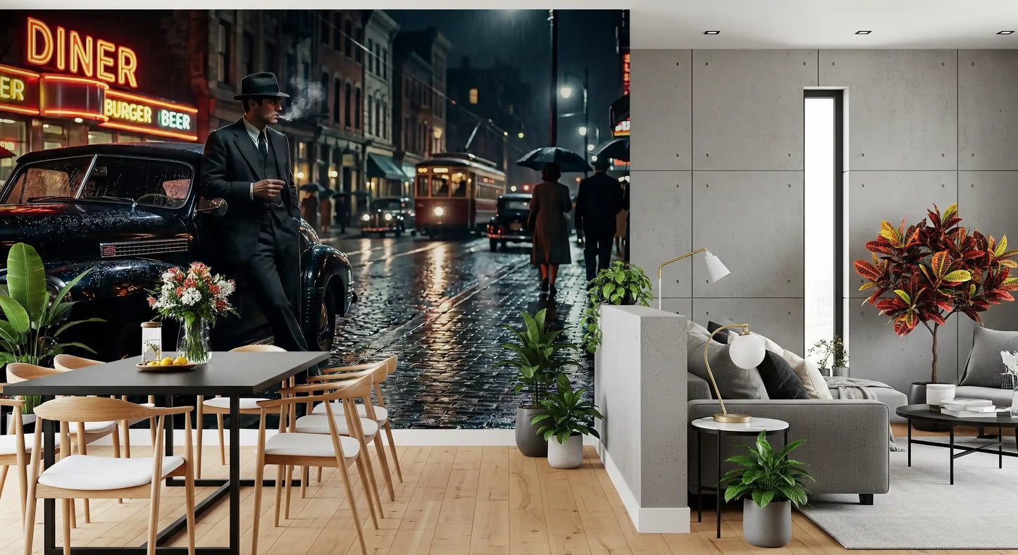 Rainy City Noir veggmaleri