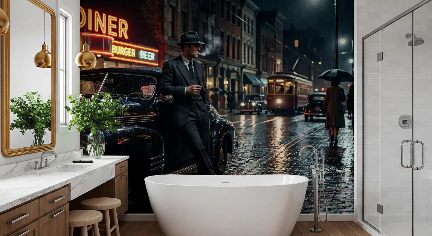 Rainy City Noir veggmaleri