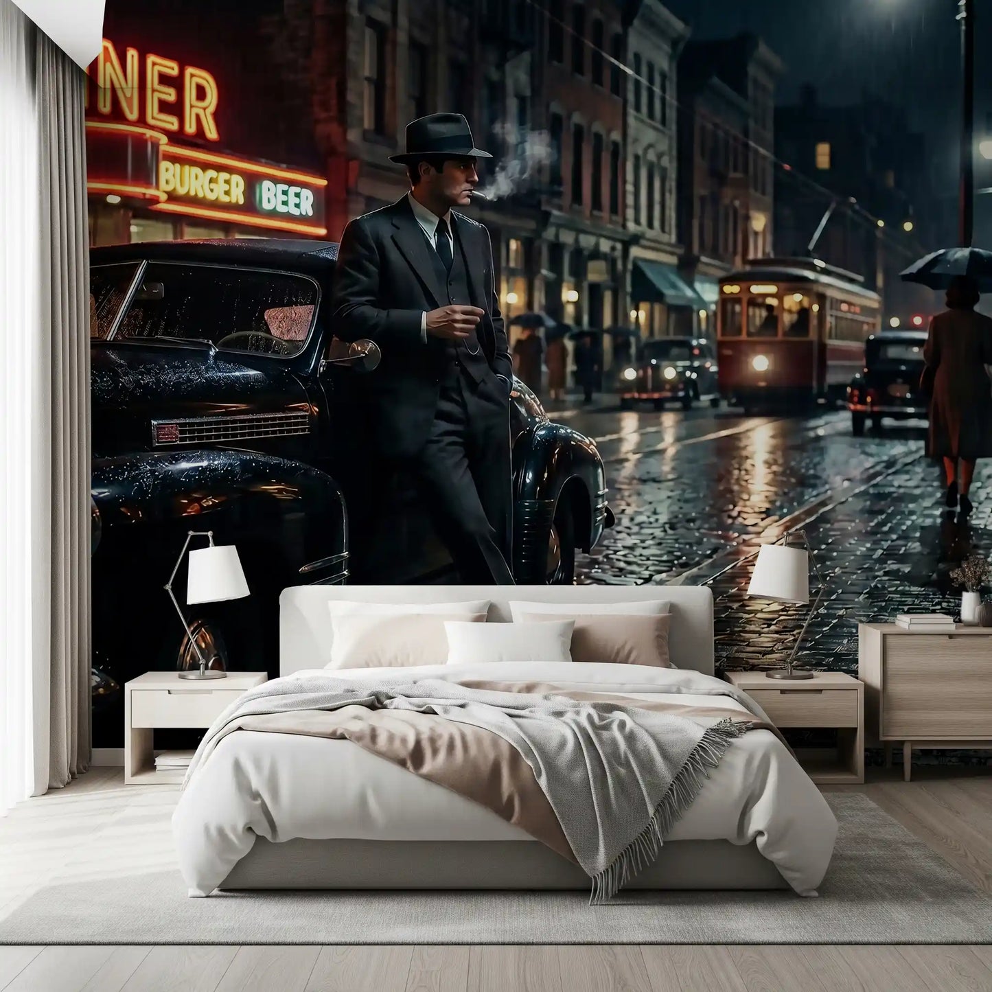 Rainy City Noir veggmaleri