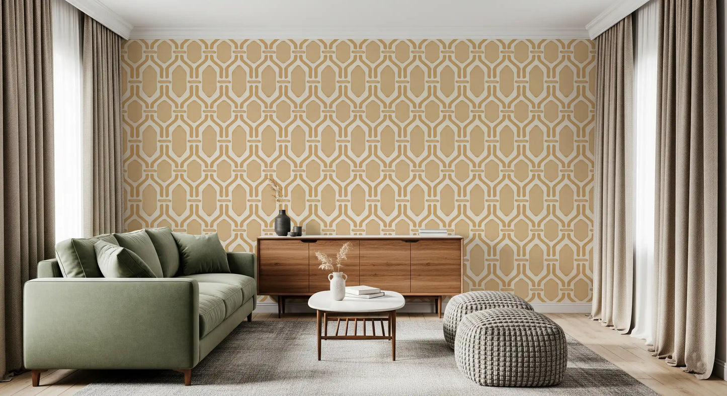 Art Deco Trellis Sand Behang