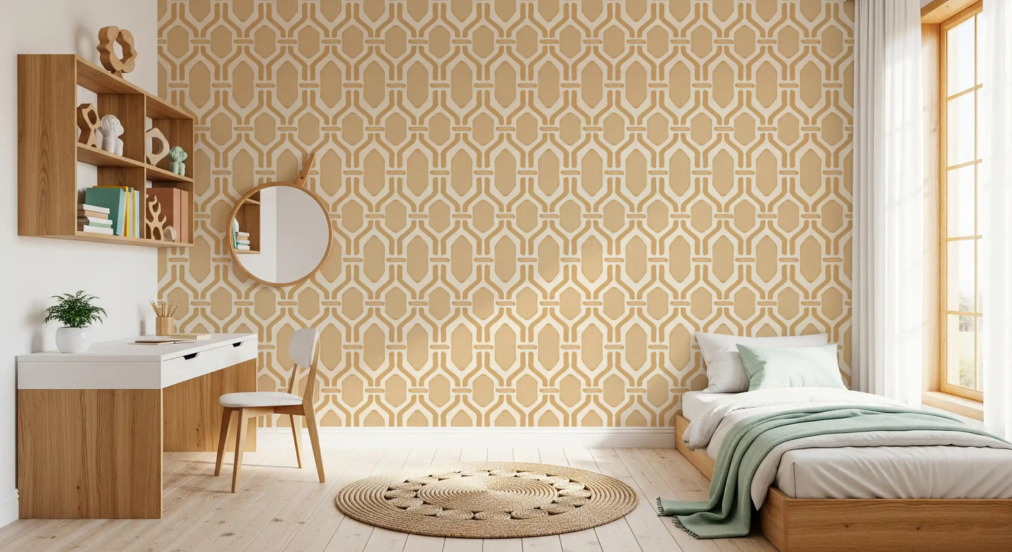 Art Deco Trellis Sand Behang
