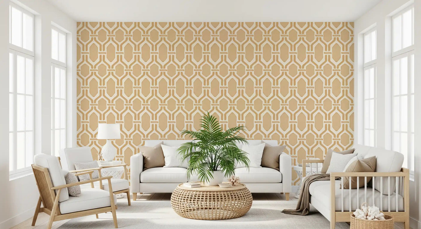 Art Deco Trellis Sand Behang