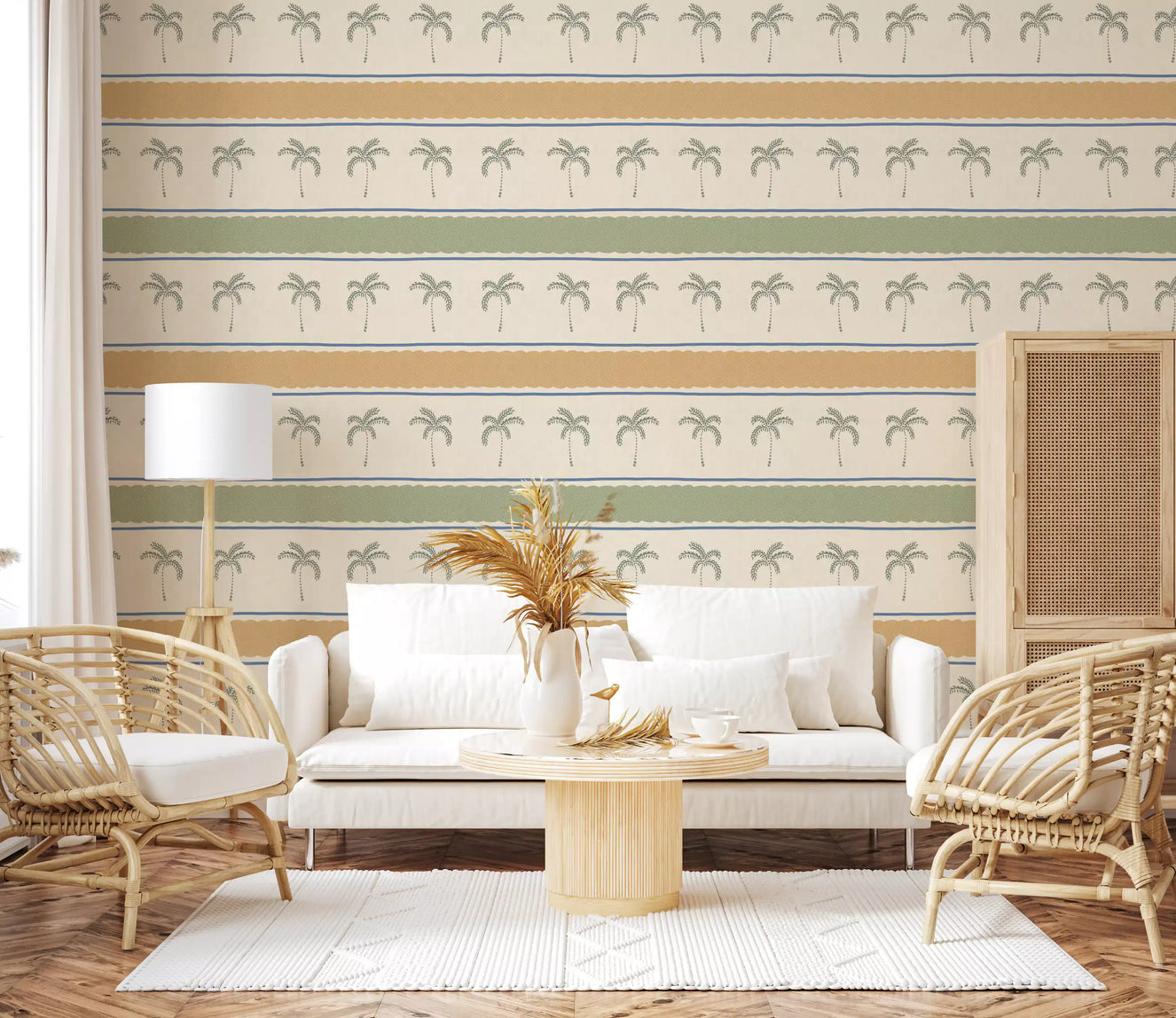 Marrakesh Horisontalt Stripet Ornament Tapet