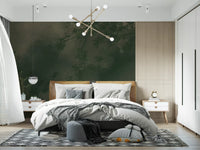 Atmospheric forest mist gives a Bedroom wall mural its mood