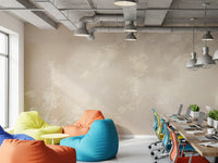 Quiet Home office cantered on a misty forest landscape wall mural