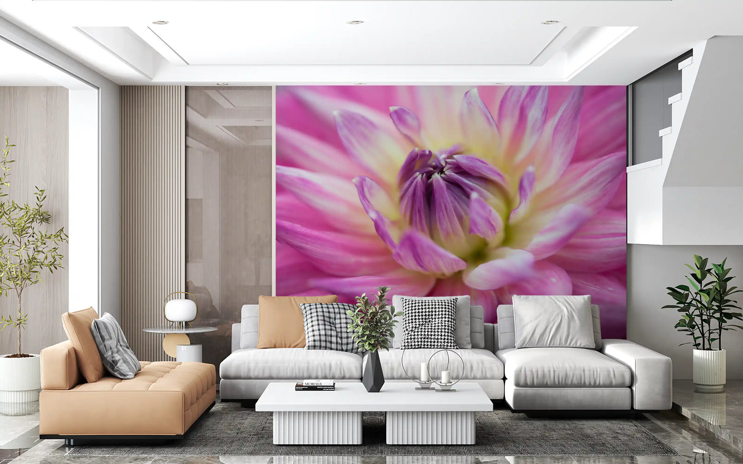 Vibrant Dahlia Blossom Wall Mural