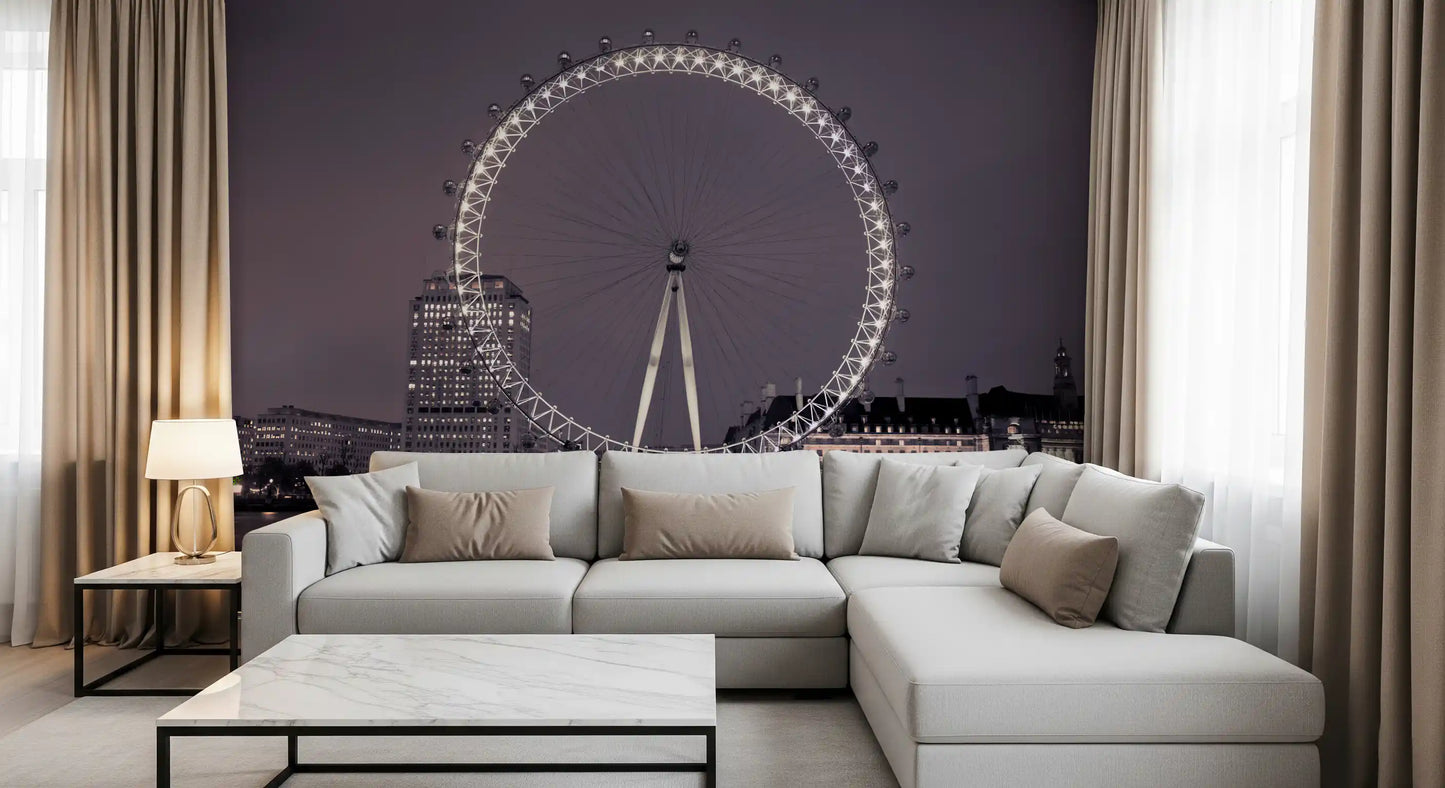 London Eye: Frescă de perete Strălucire de miez de noapte