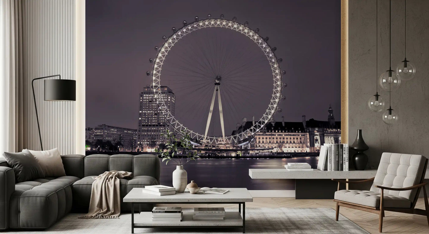 London Eye: Frescă de perete Strălucire de miez de noapte