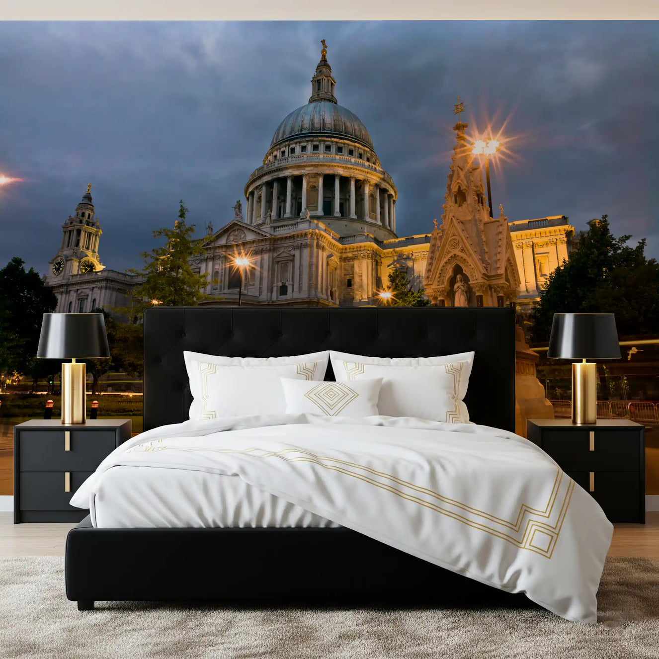St. Paul's Evening Glow: London's Iconic Dome Wall Mural