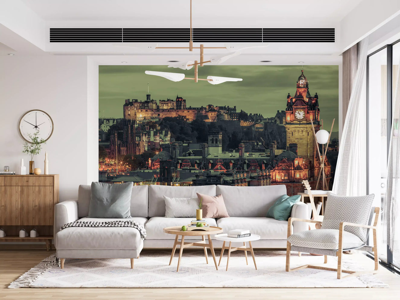 Edinburgh's Grandeur: Castle & Clock Tower Wall Mural