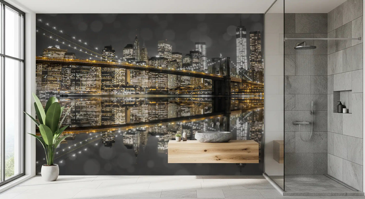 City of Gold & Gray: NYC Natursceneri Vægmaleri