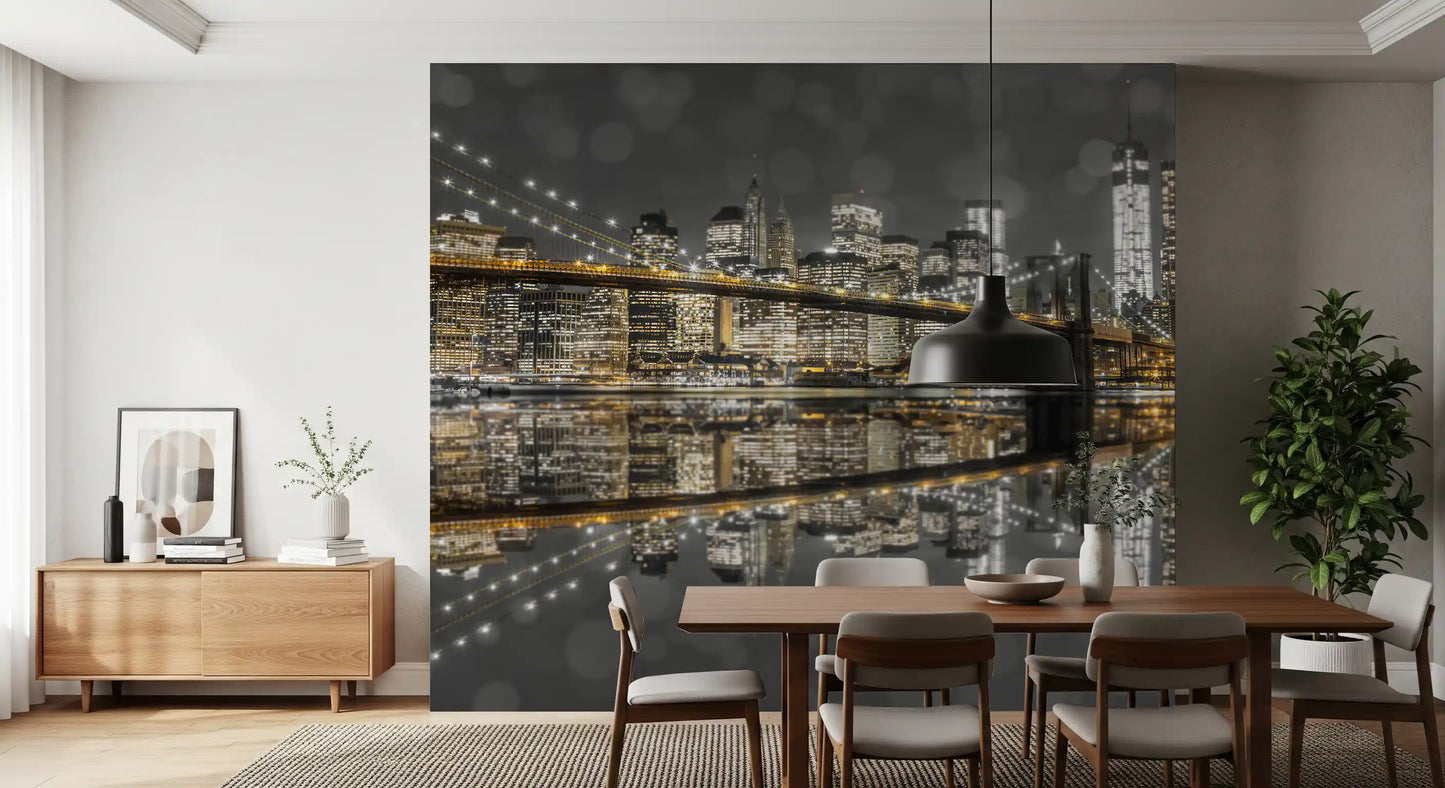 City of Gold & Gray: NYC Natursceneri Vægmaleri