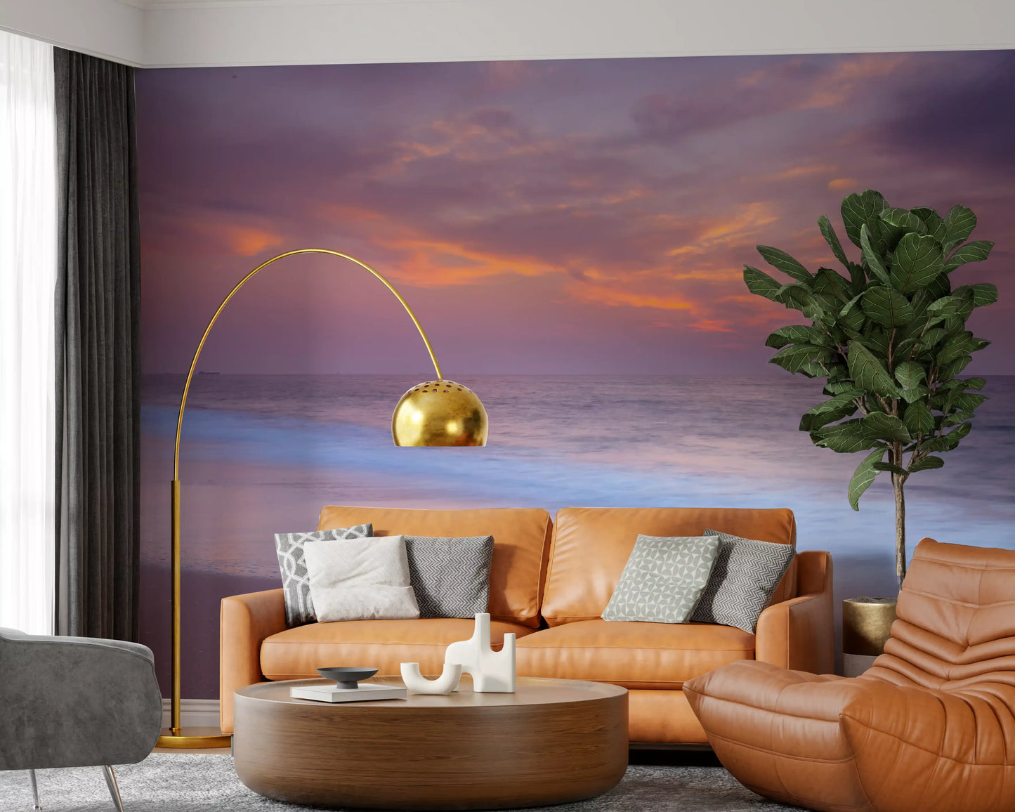 Mural de Pared Serenidad en Playa Pastel