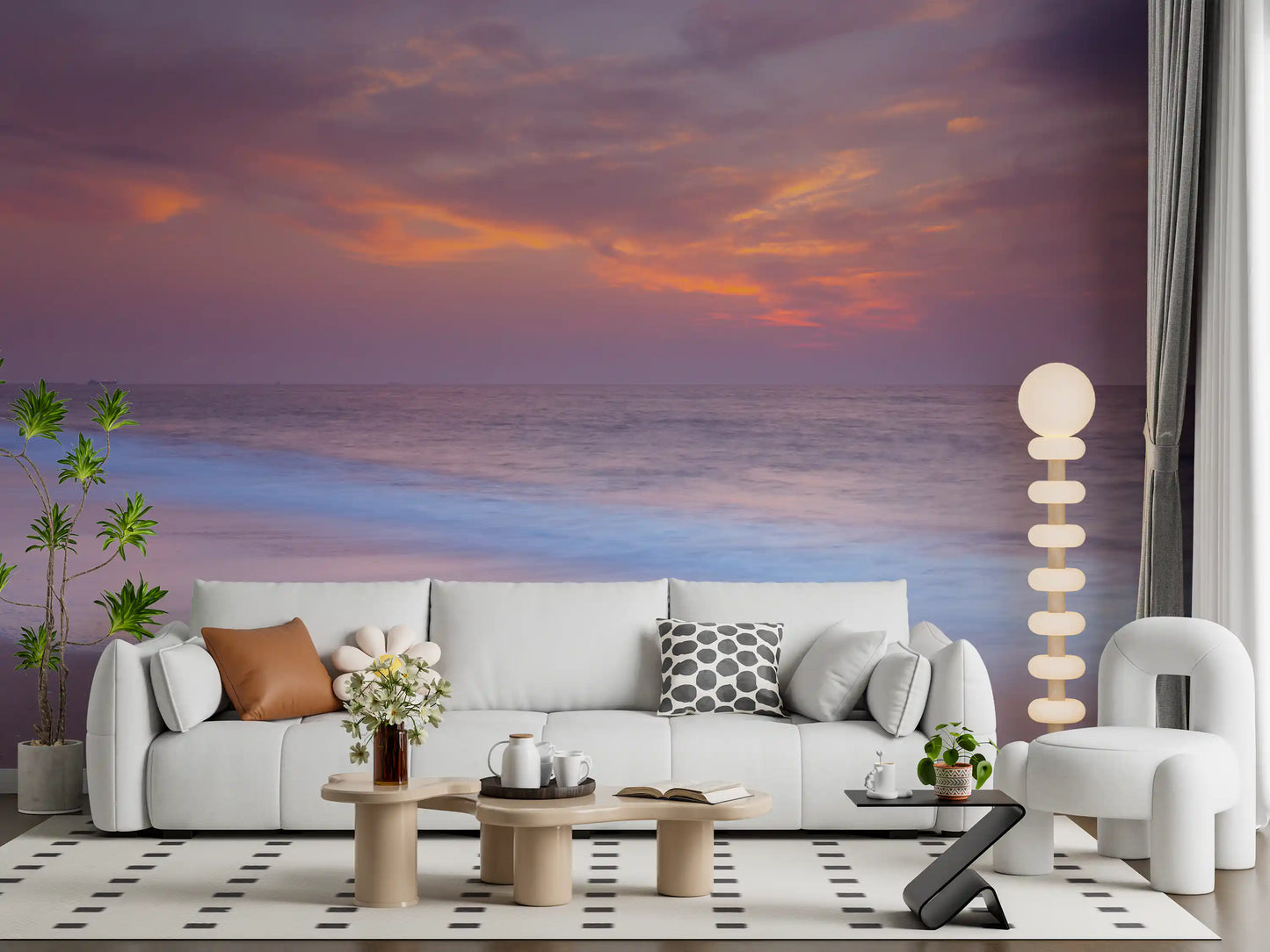 Mural de Pared Serenidad en Playa Pastel