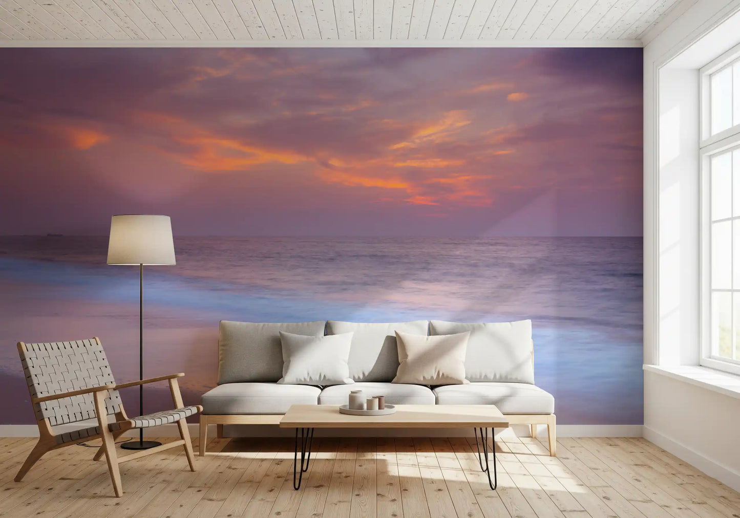 Mural de Pared Serenidad en Playa Pastel