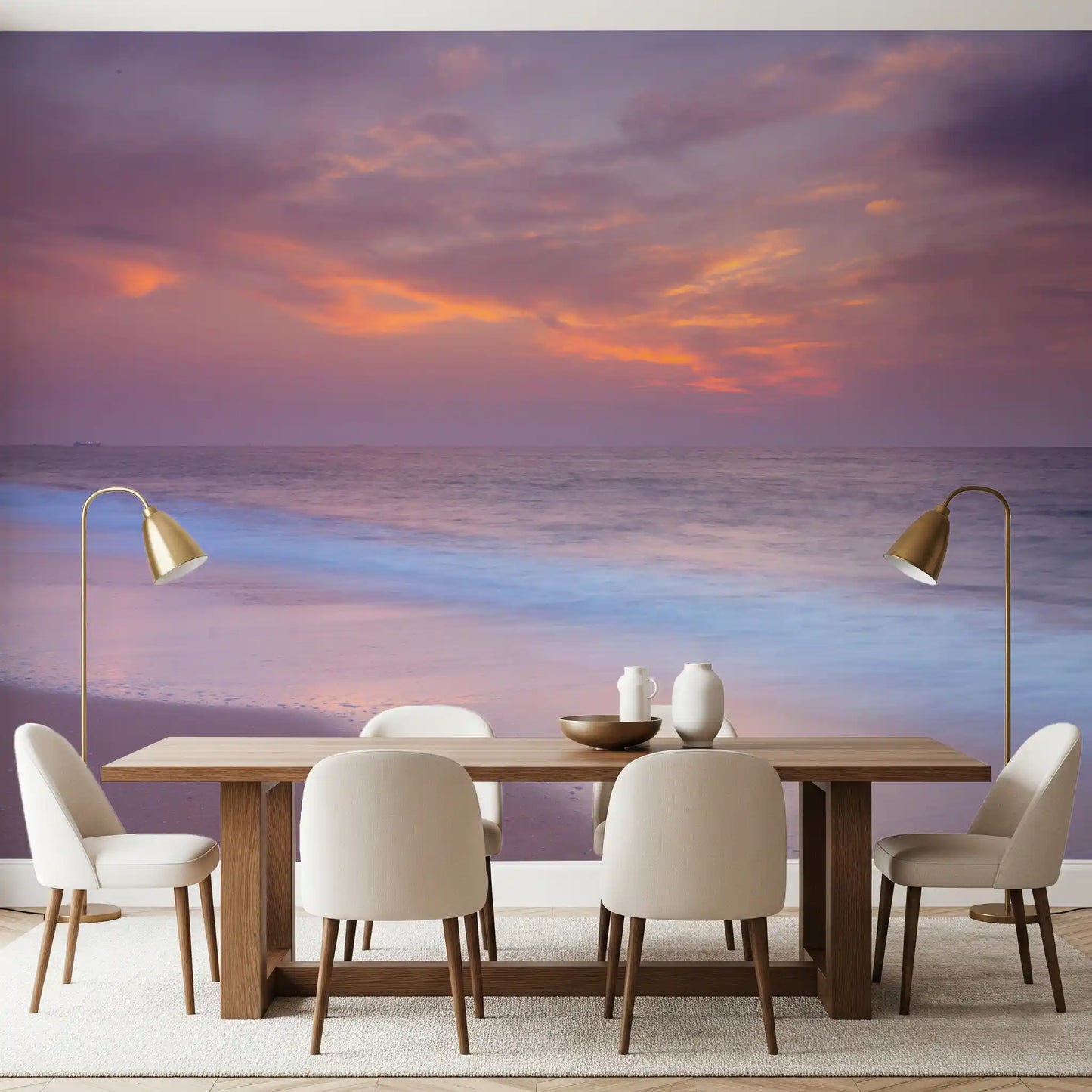Mural de Pared Serenidad en Playa Pastel