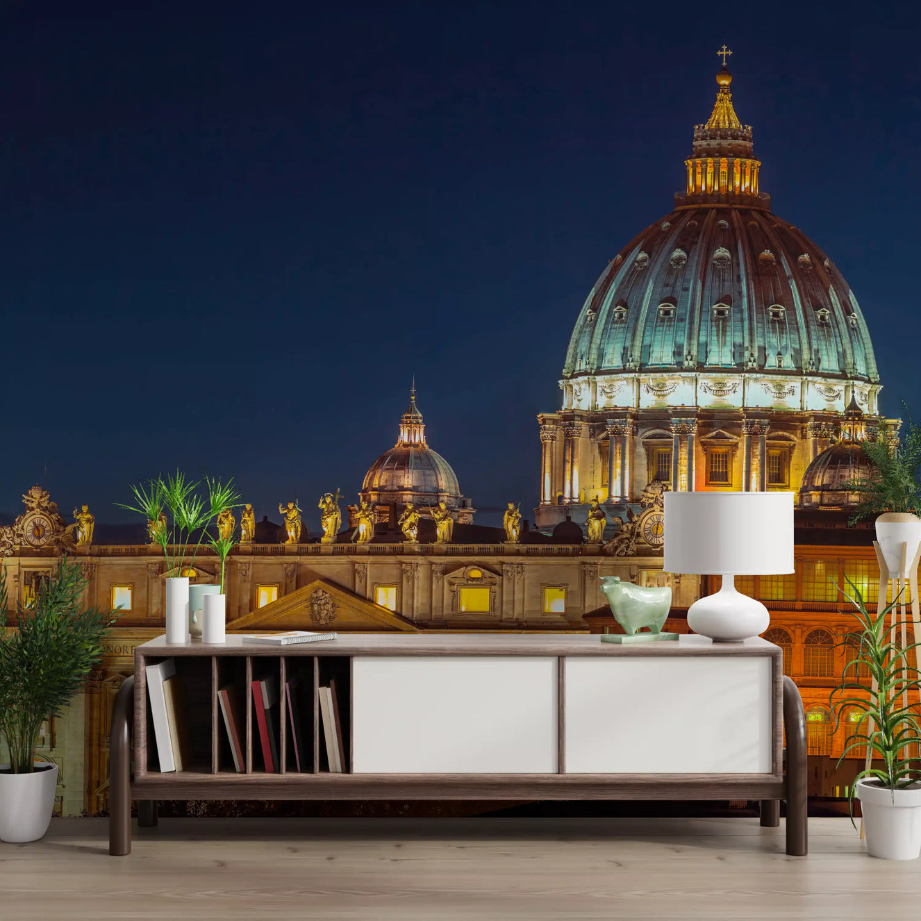 Vatican Night: Illuminated Majesty Wall Mural