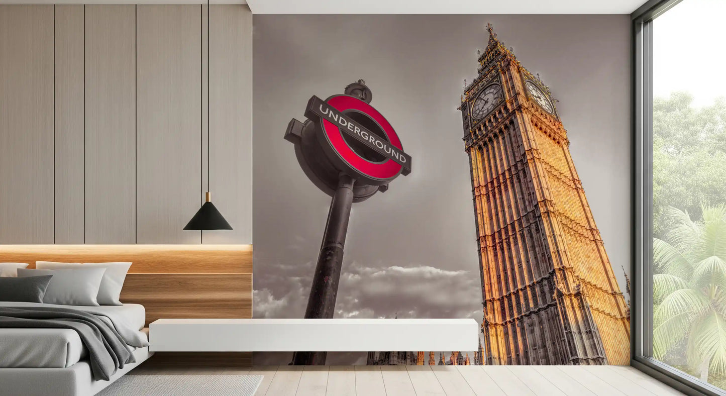 Londonikoner: Golden Hour-kontrast väggmålning