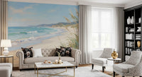 Long sea oats lean to one side in the Serene Canvas wall mural foreground