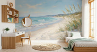 Sky and headland line of the Serene Coastal wall mural opens out a Bedroom 