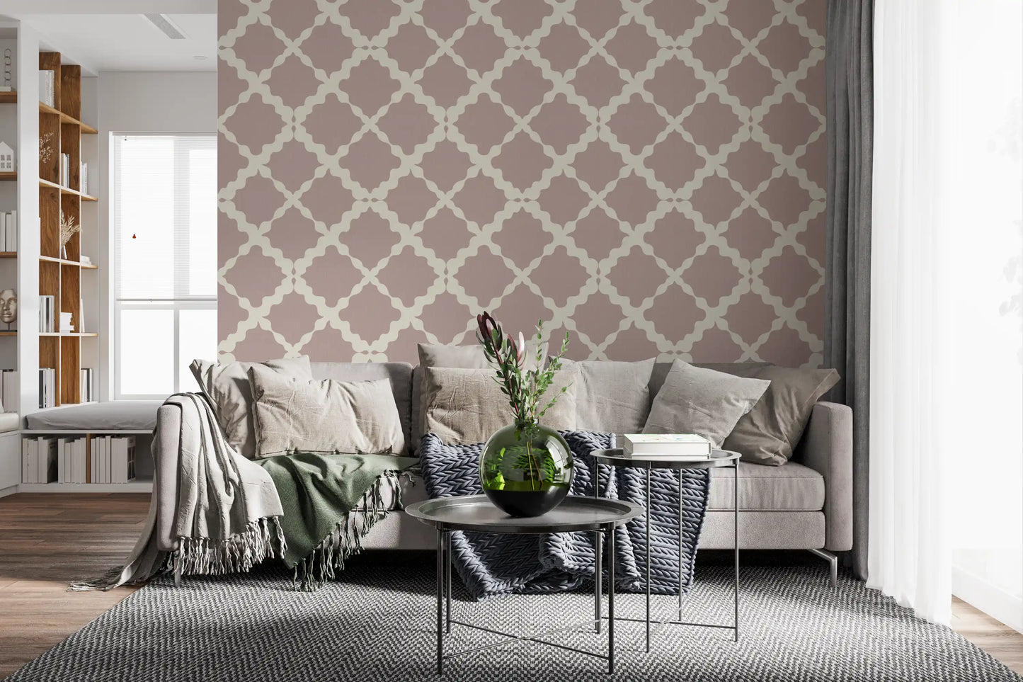 Pintakuvioitu Ritilä Geometrinen Hiekanpunainen Minimalistinen Moderni Tapetti
