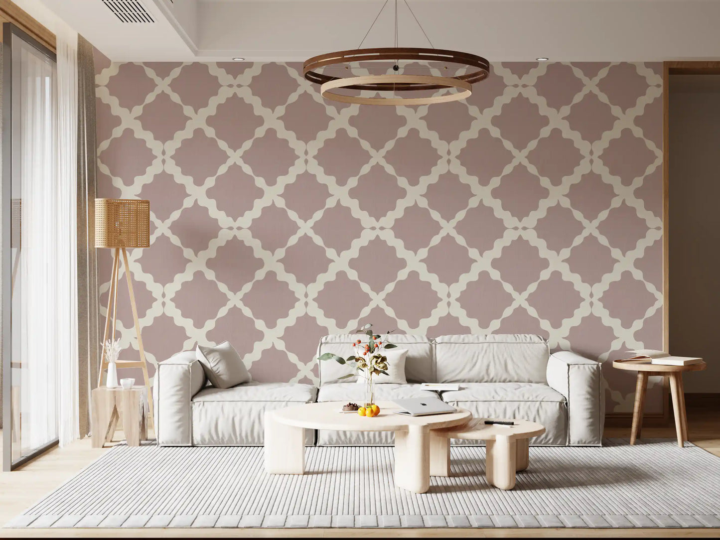 Pintakuvioitu Ritilä Geometrinen Hiekanpunainen Minimalistinen Moderni Tapetti