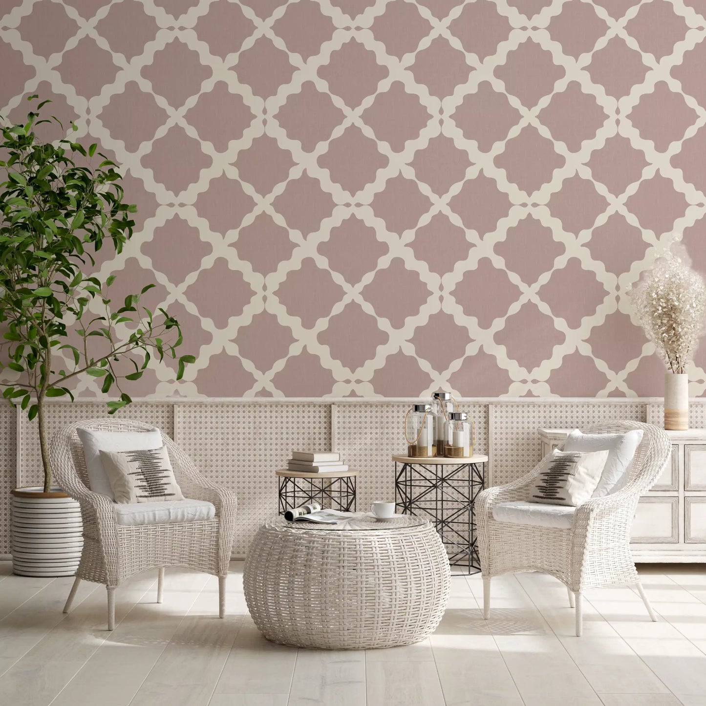 Pintakuvioitu Ritilä Geometrinen Hiekanpunainen Minimalistinen Moderni Tapetti