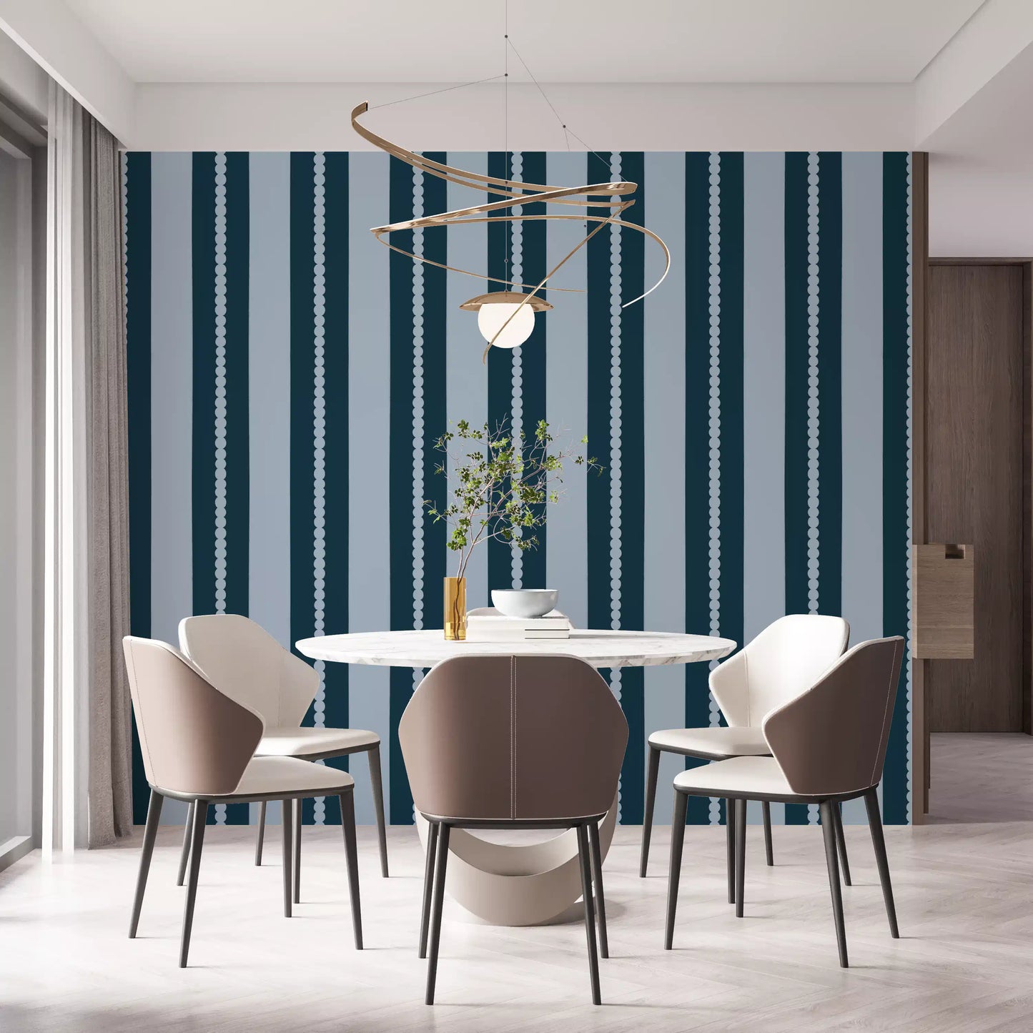 Scallop & Dot Vertical Harmony Behang