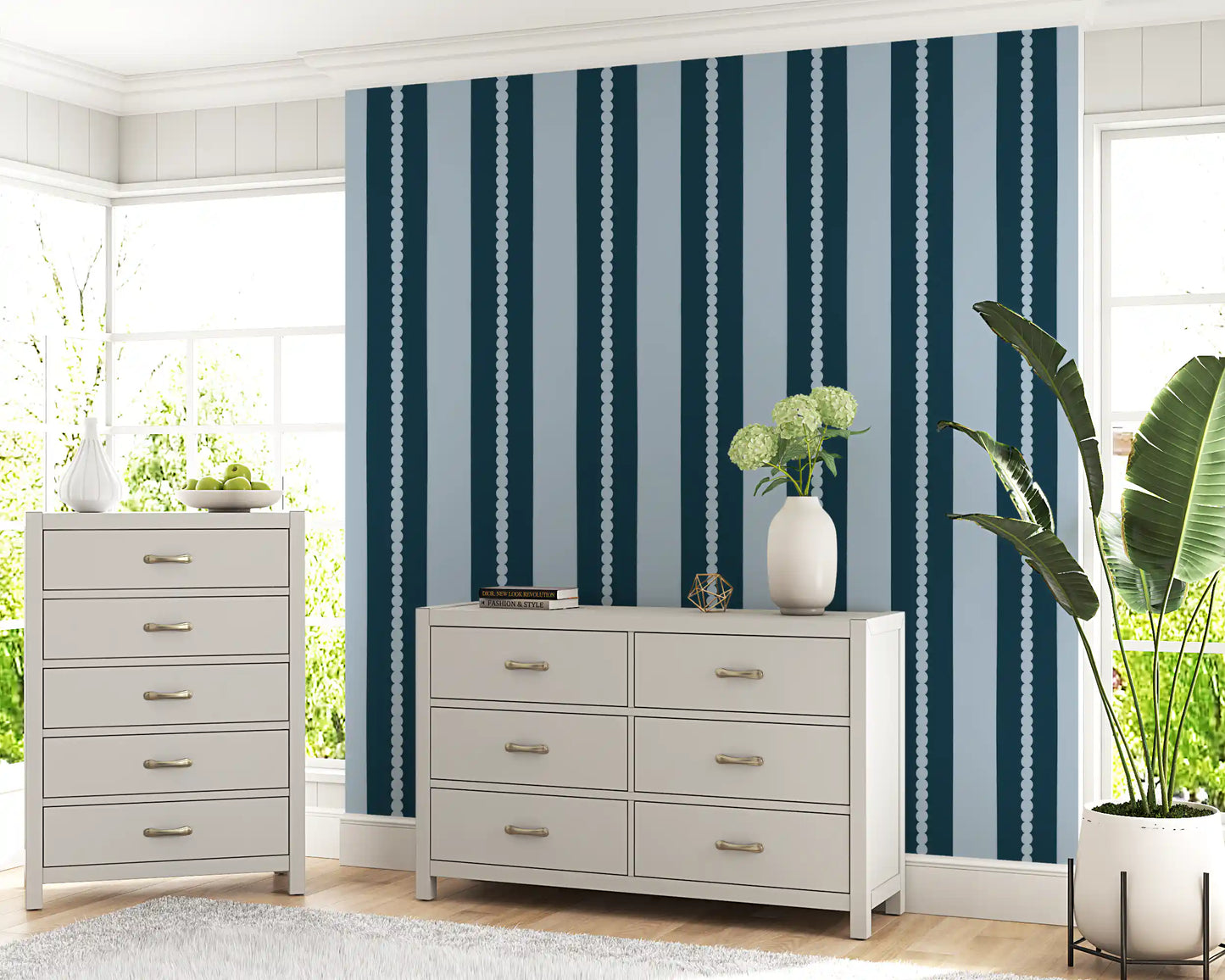 Scallop & Dot Vertical Harmony Behang