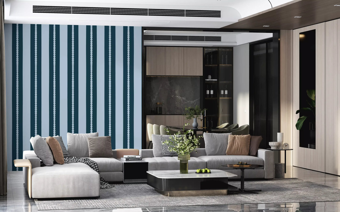 Scallop & Dot Vertical Harmony Behang