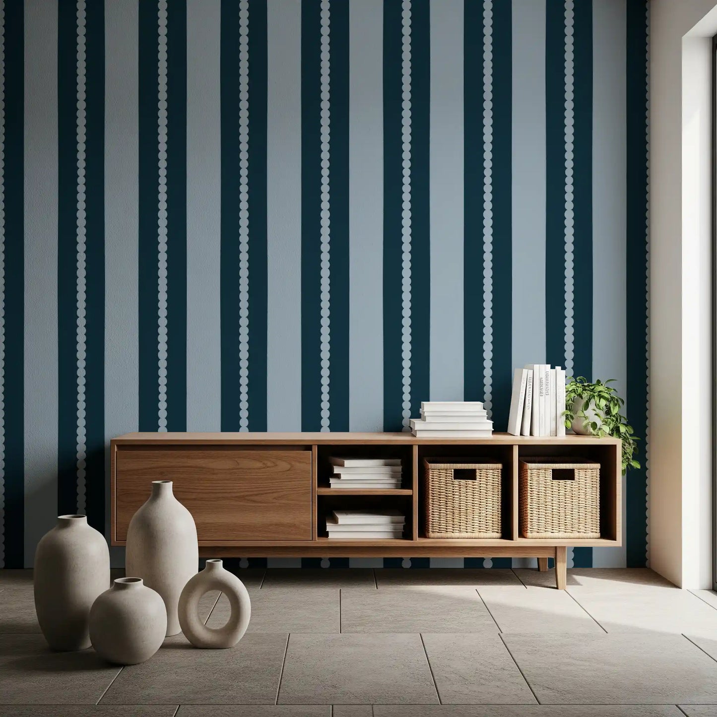 Scallop & Dot Vertical Harmony Behang