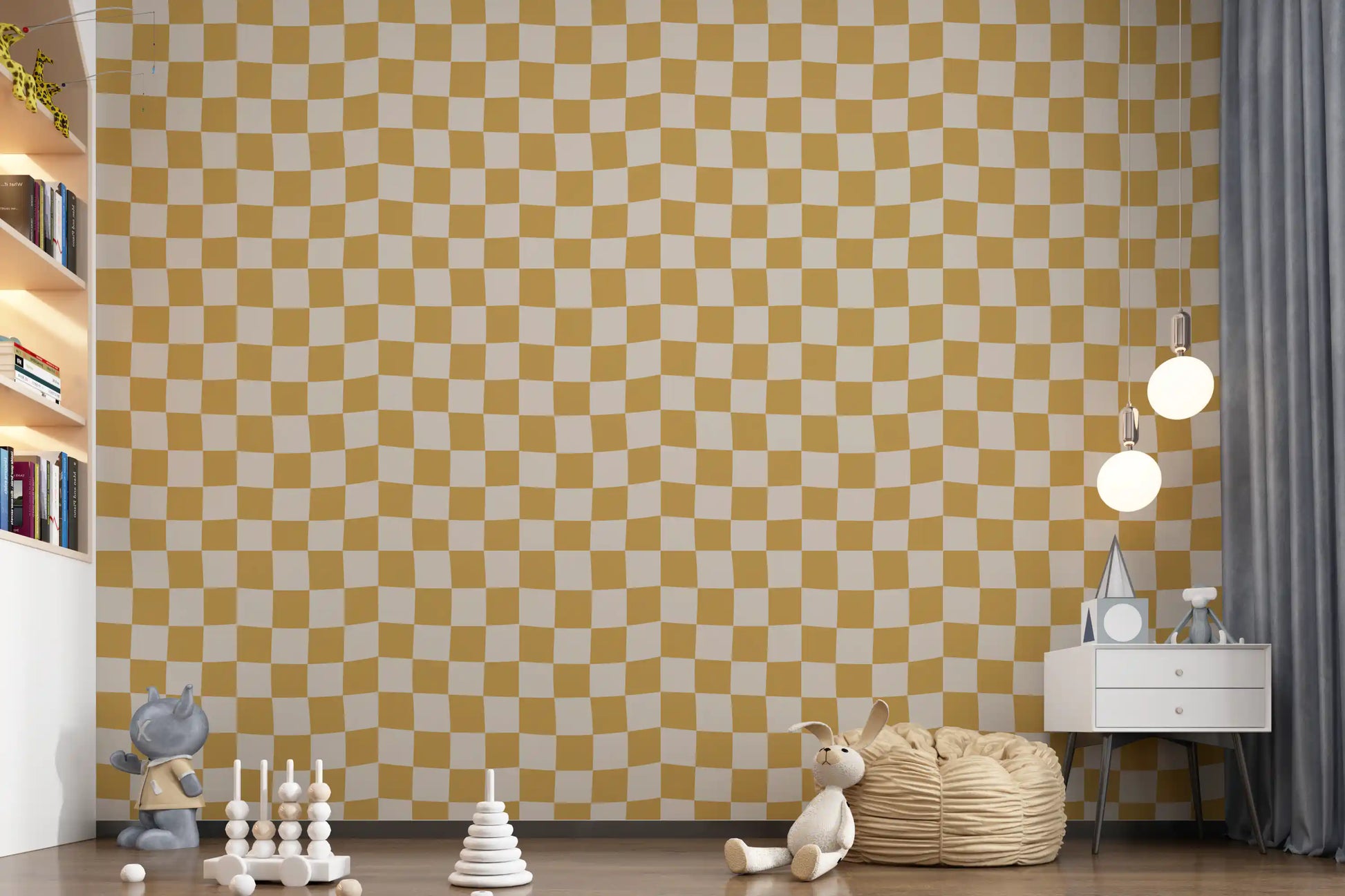 Examine the matte surface texture of the Ripple wallpaper in this close view.
