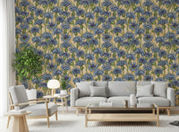 Vintage illustration styles dominate this Cornflowers Wallpaper composition completely.