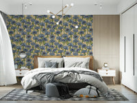 Relax inside a modern Bedroom outfitted perfectly with this cornflowers motif wallpaper.