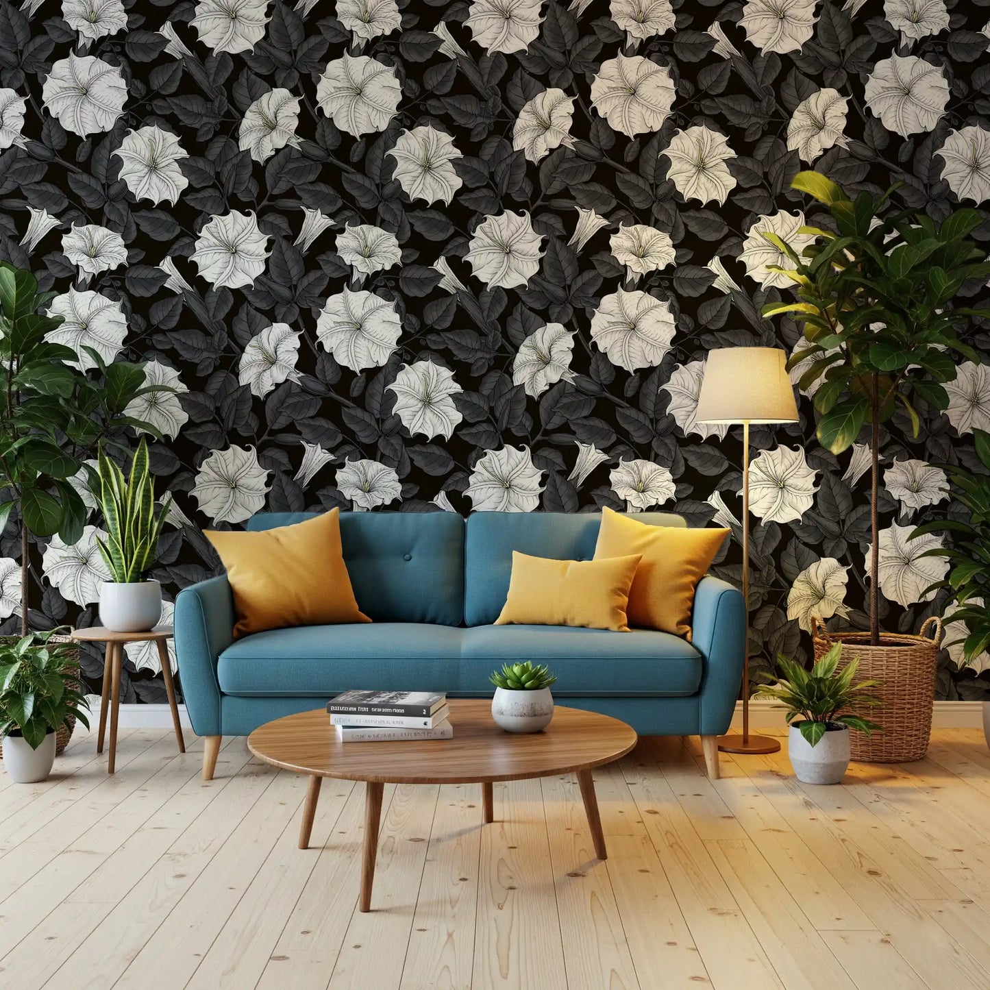 Moonflowers 2 Behang⁠