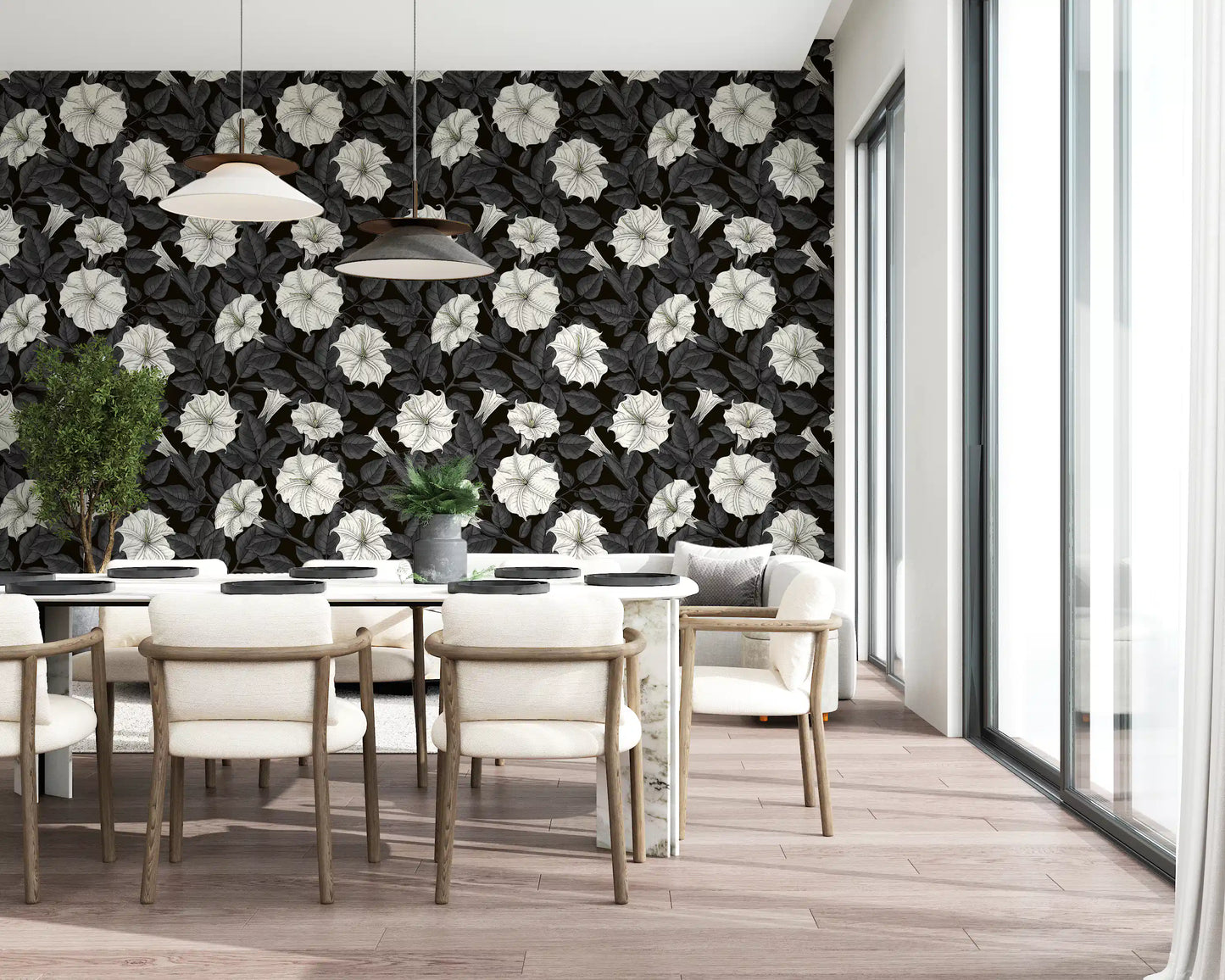 Moonflowers 2 Behang⁠