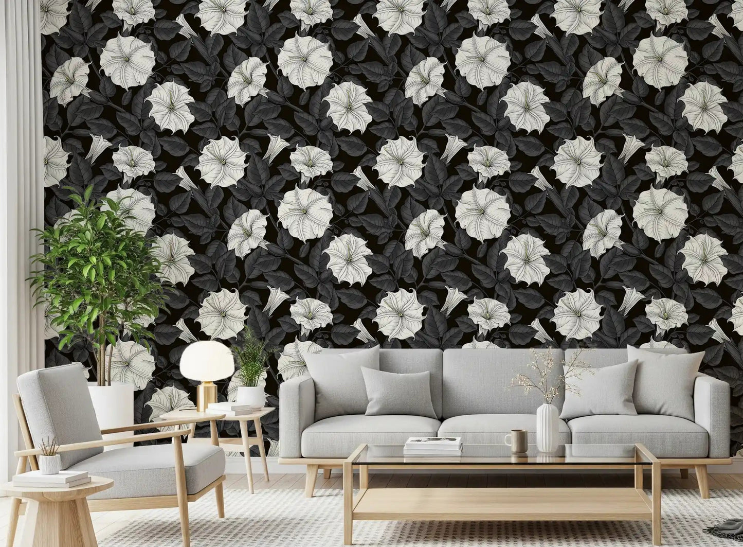 Moonflowers 2 Behang⁠