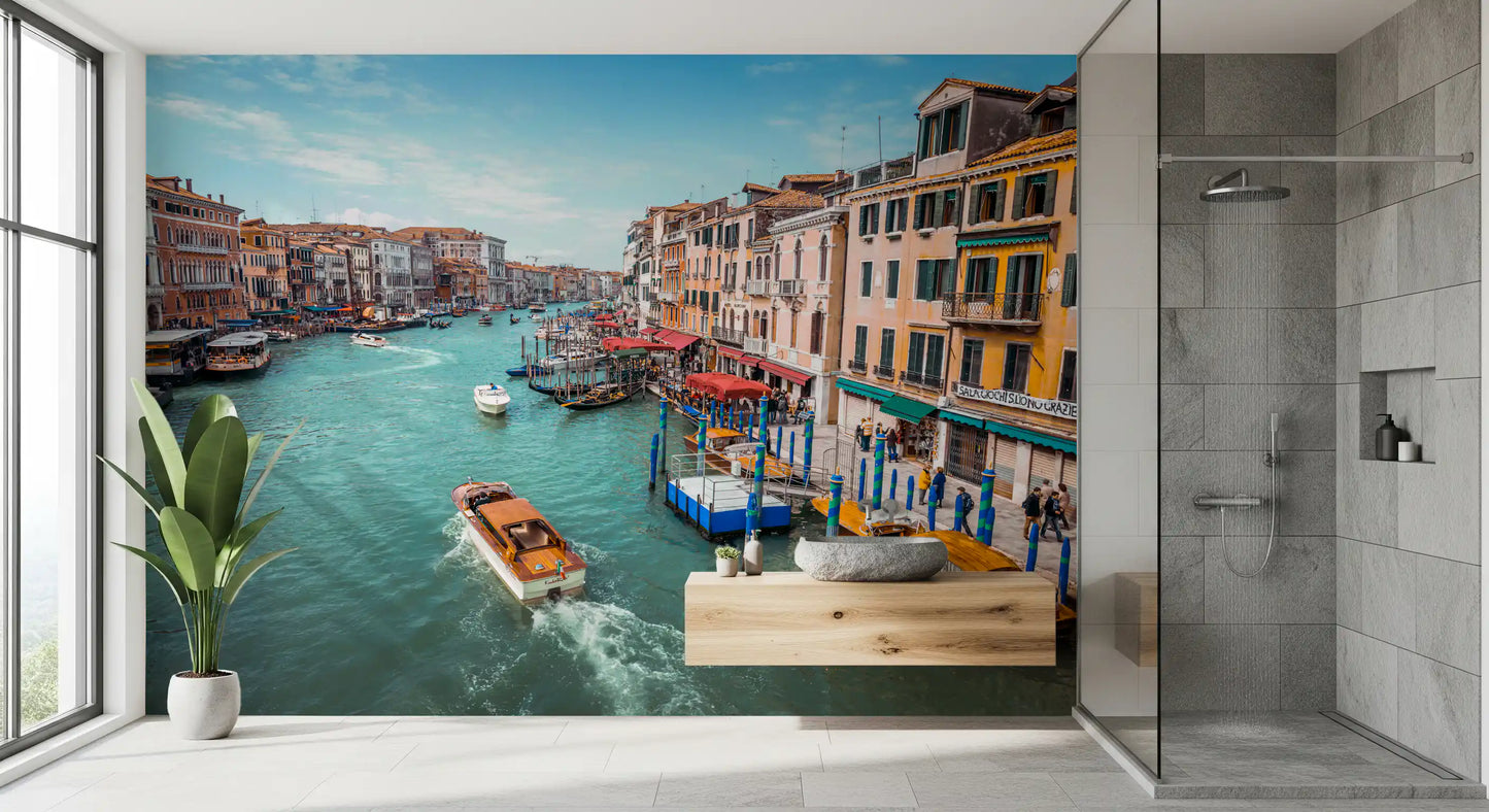 This Grand wall mural showcases the timeless beauty of historic structures.