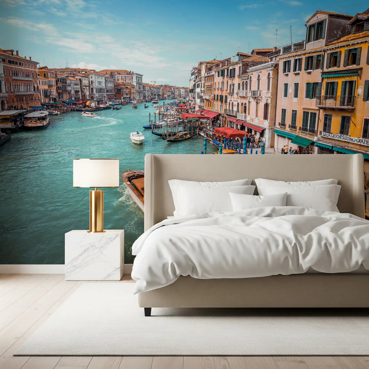 The Grand Canal Splendor wall mural captures the essence of Venetian life.