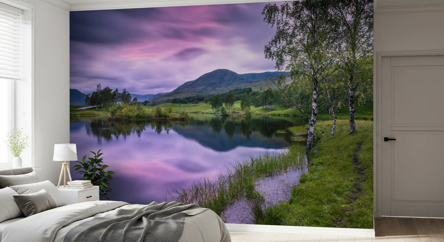 Highland Dusk Reflection muurschildering