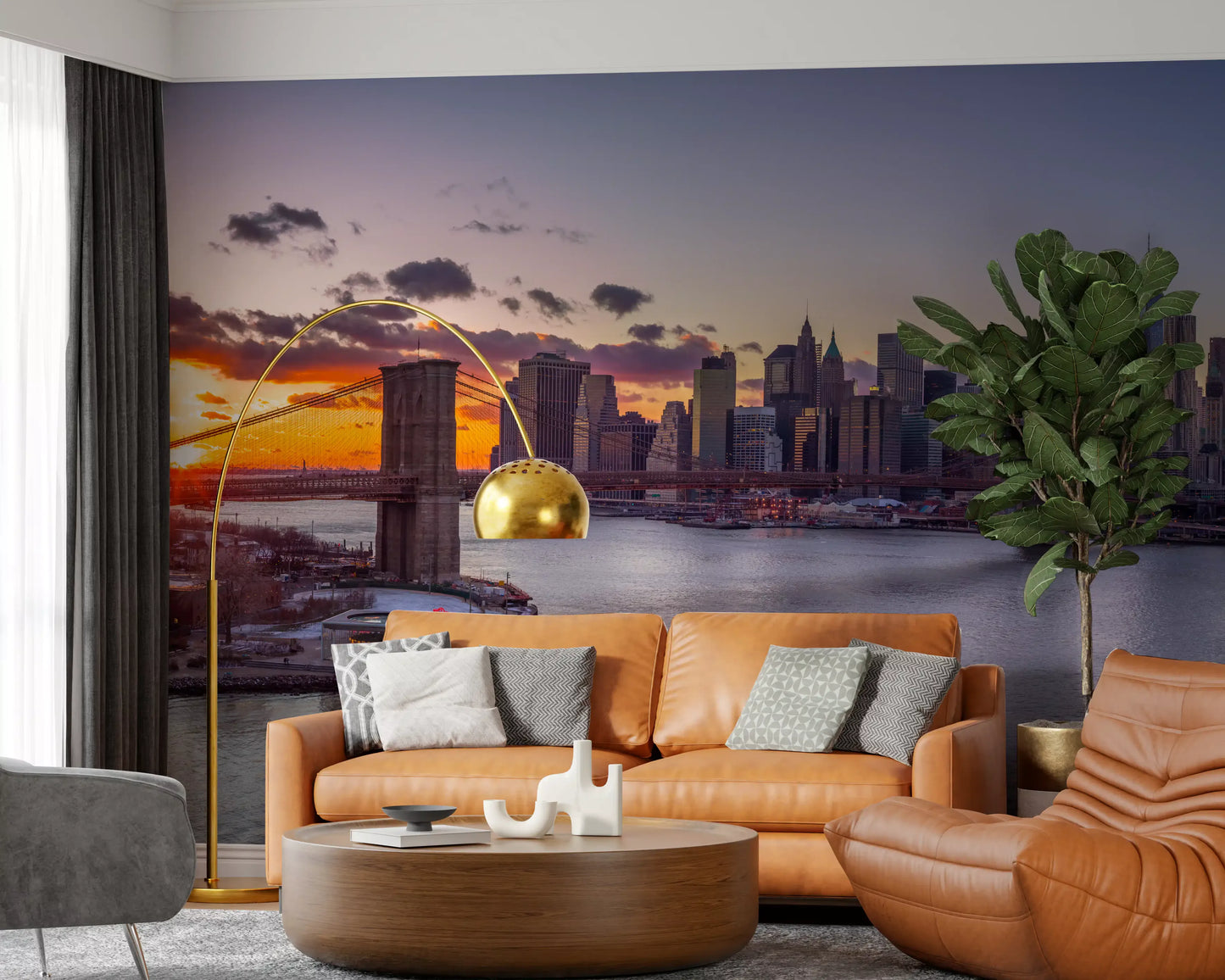 Papel de Parede Mural Grandeza do Pôr-do-Sol em NYC