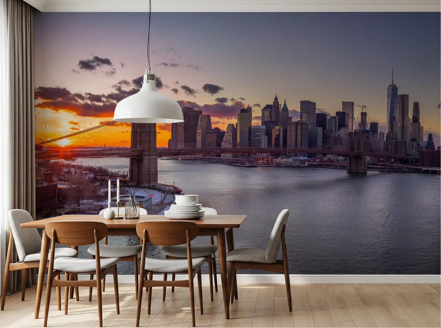 Papel de Parede Mural Grandeza do Pôr-do-Sol em NYC