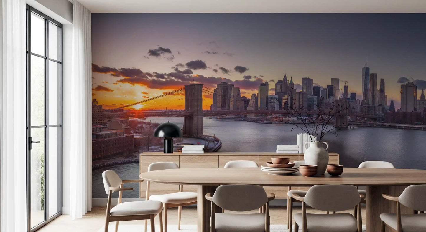 Papel de Parede Mural Grandeza do Pôr-do-Sol em NYC
