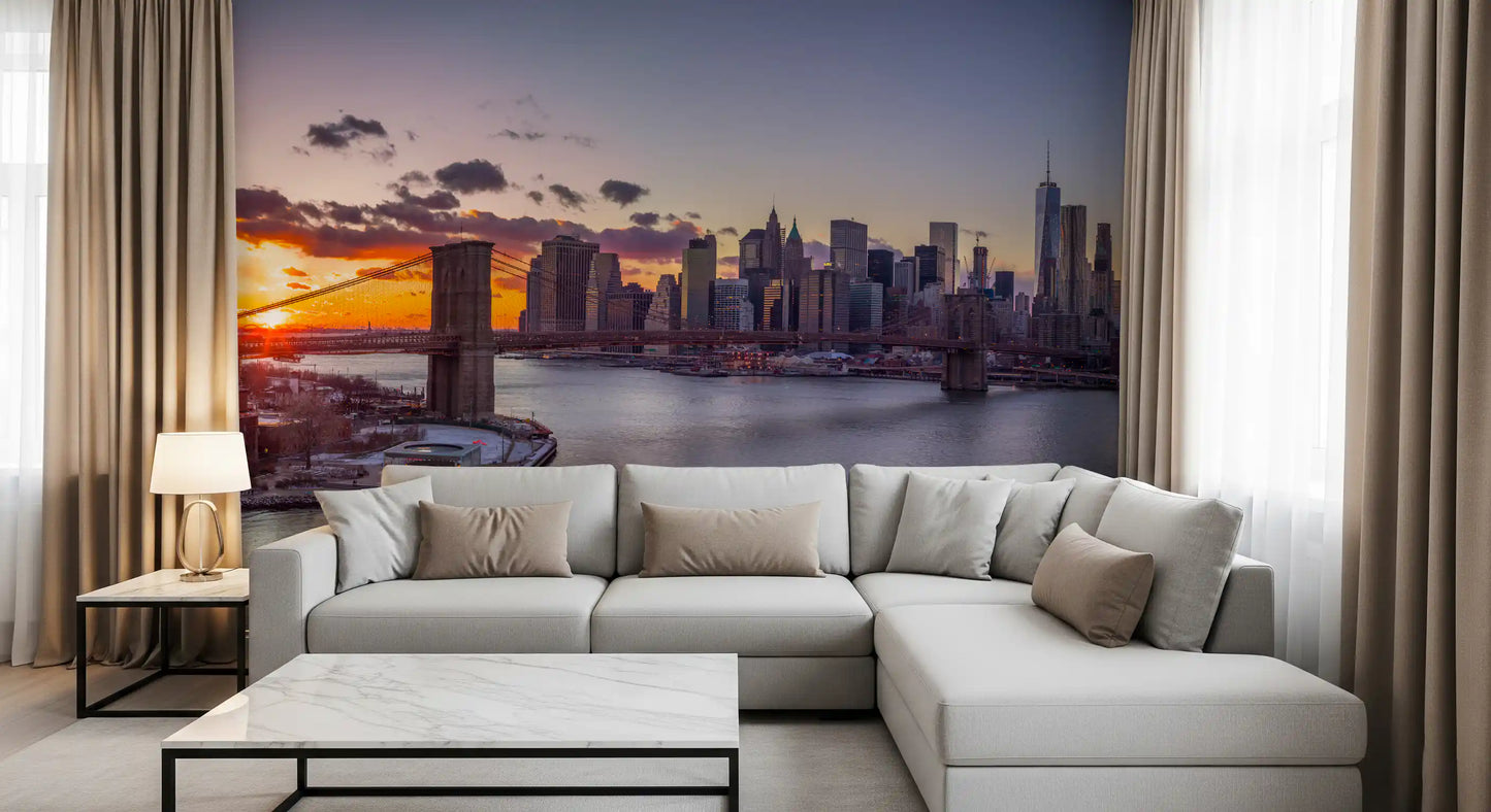 Papel de Parede Mural Grandeza do Pôr-do-Sol em NYC