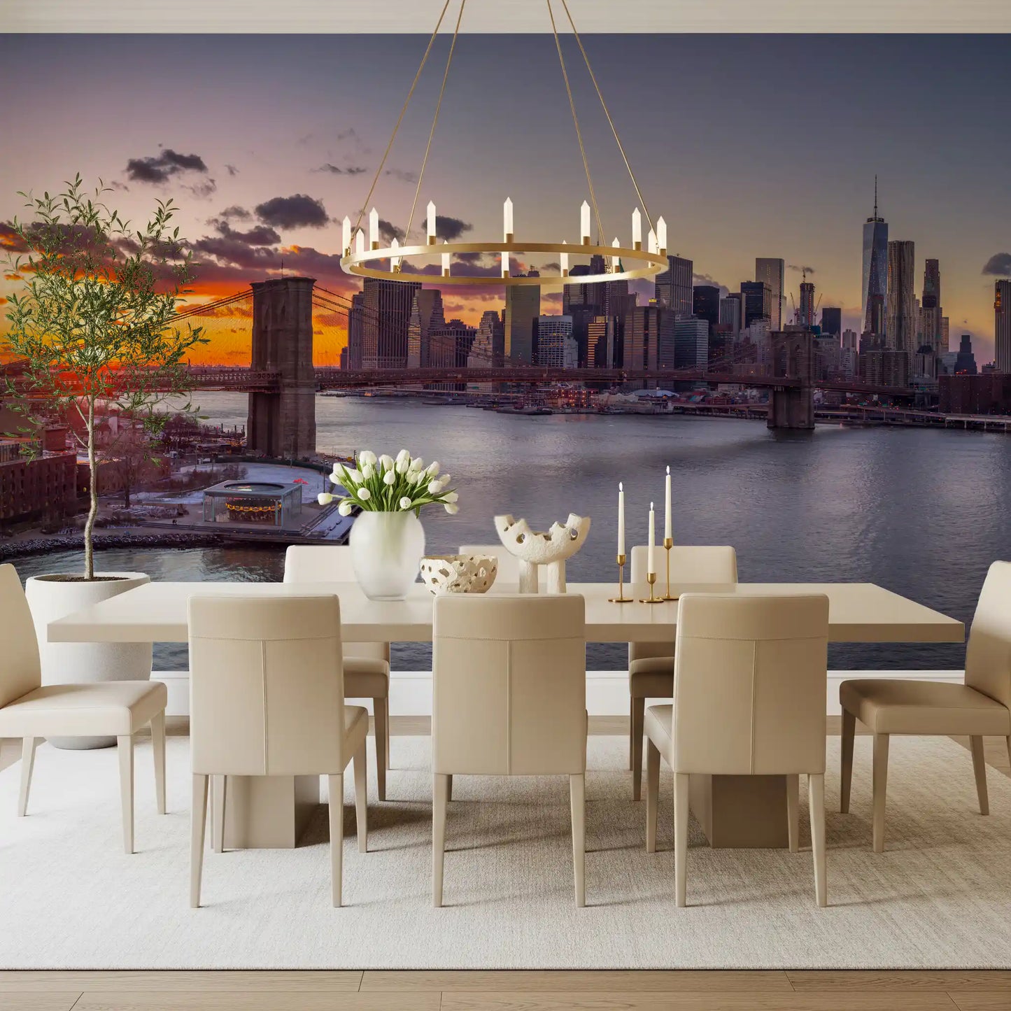 Papel de Parede Mural Grandeza do Pôr-do-Sol em NYC