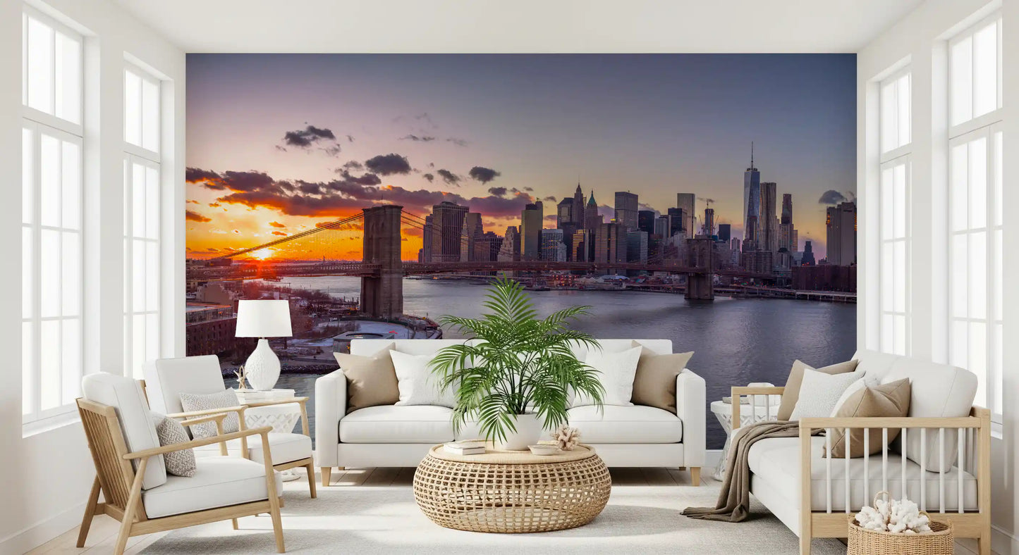 Papel de Parede Mural Grandeza do Pôr-do-Sol em NYC