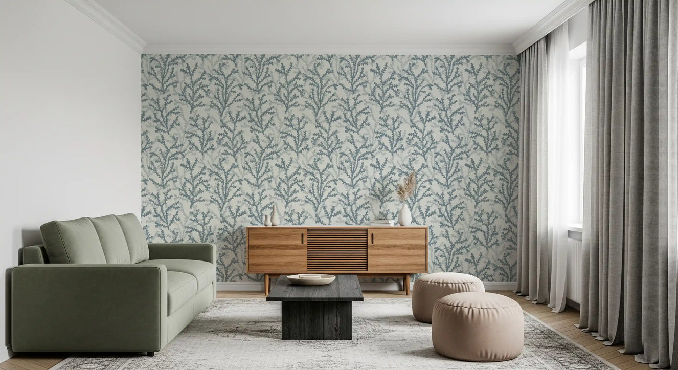 Painted Coraline Slate Gray Wallpaper⁠